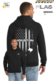 Custom Core Fleece Pullover Hooded Sweatshirt - FLAG
