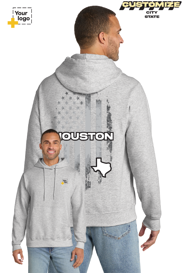 Custom Core Fleece Pullover Hooded Sweatshirt - FLAG
