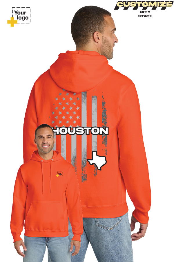 Custom Core Fleece Pullover Hooded Sweatshirt - FLAG