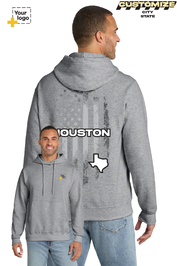 Custom Core Fleece Pullover Hooded Sweatshirt - FLAG