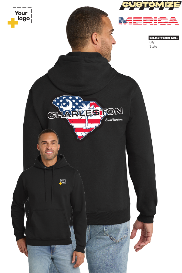Custom Core Fleece Pullover Hooded Sweatshirt - Merica State