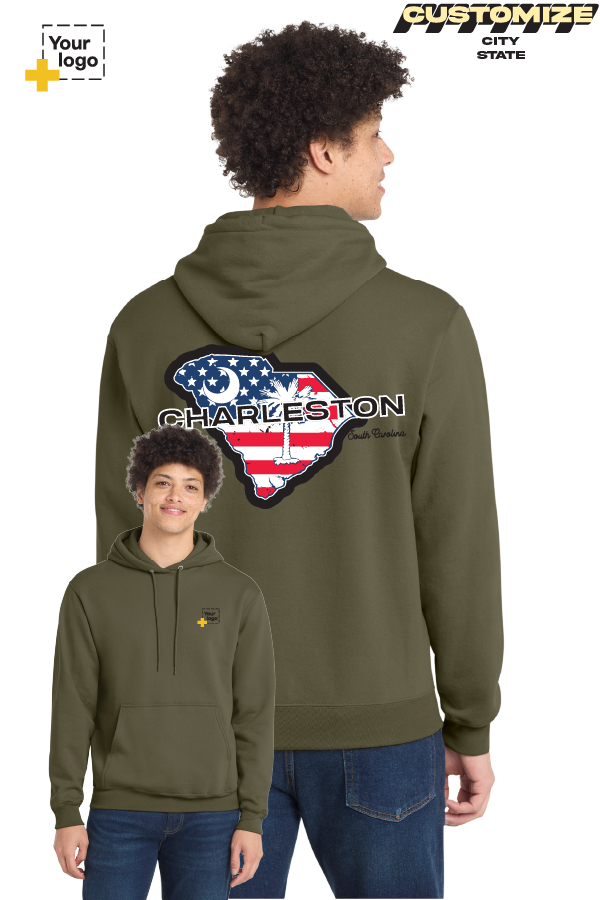 Custom Core Fleece Pullover Hooded Sweatshirt - Merica State