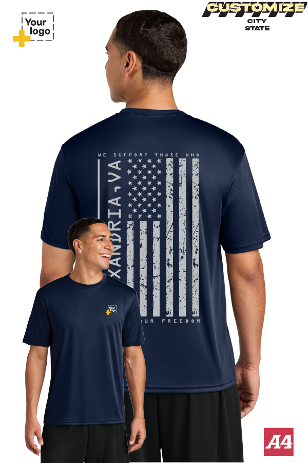 Custom A4 Cooling Performance Tee - Salute To Service
