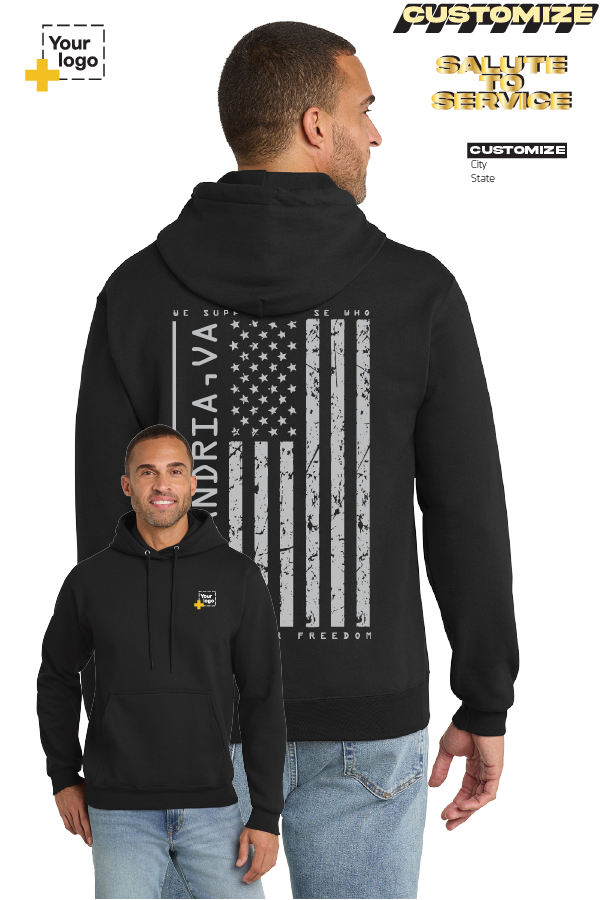 Custom Core Fleece Pullover Hooded Sweatshirt - Salute to Service