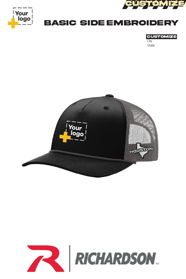 Custom Richardson 112FPR Trucker - City State Embroidered