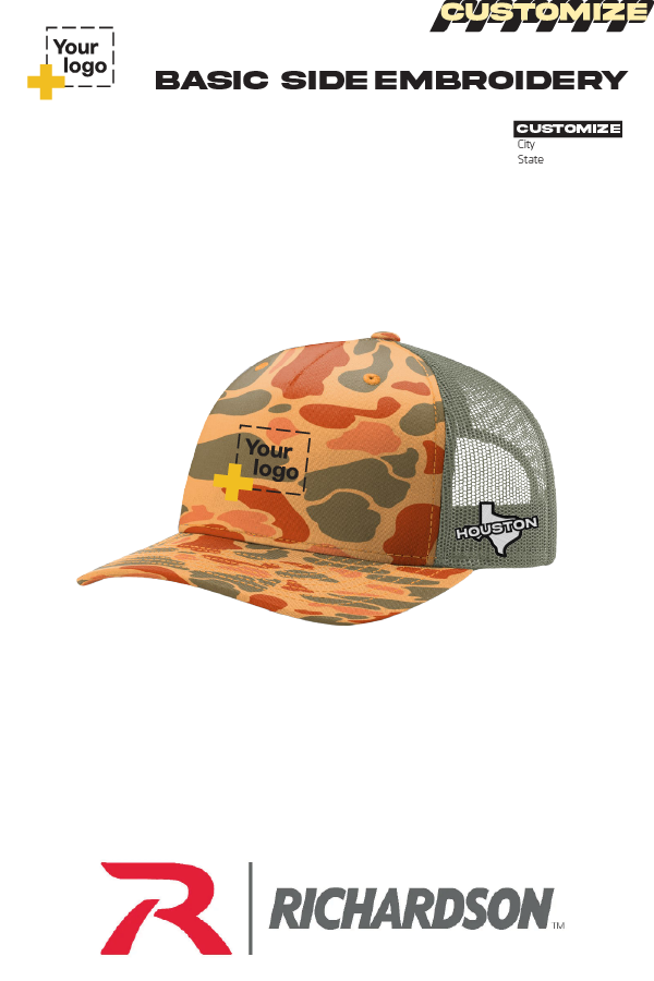 Custom Richardson 112PFP Trucker - City State Embroidered