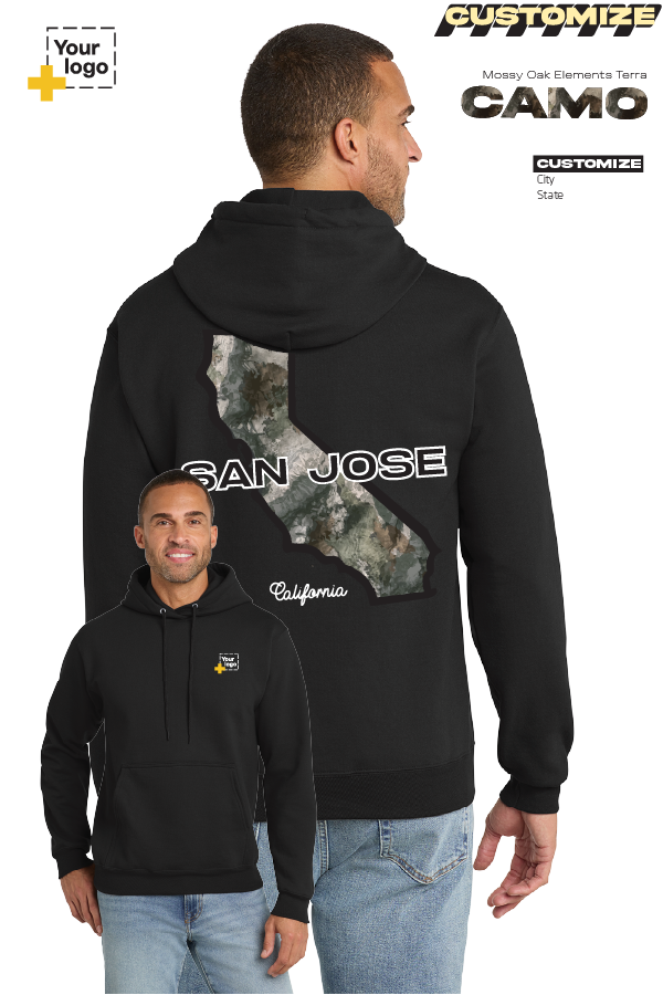 Custom Core Fleece Pullover Hooded Sweatshirt - Terra Camo